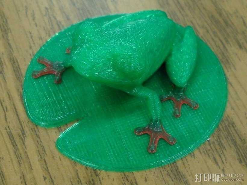 睡莲叶子 雨蛙 3D打印模型渲染图