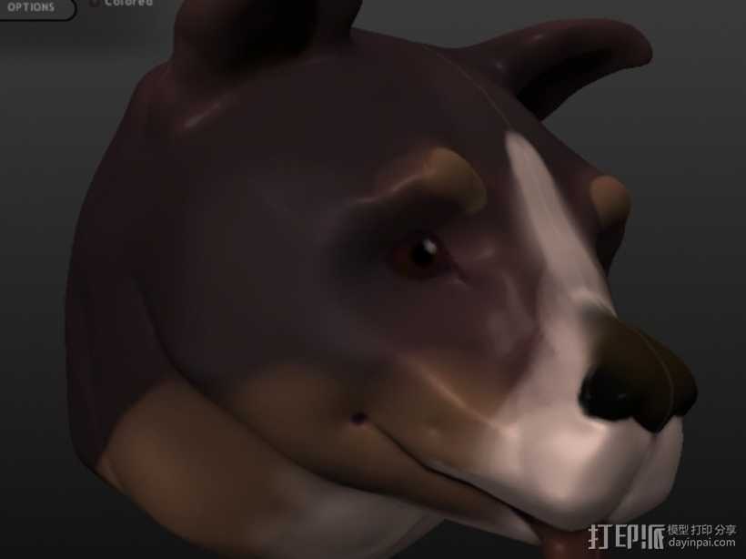 狗头模型 3D打印模型渲染图