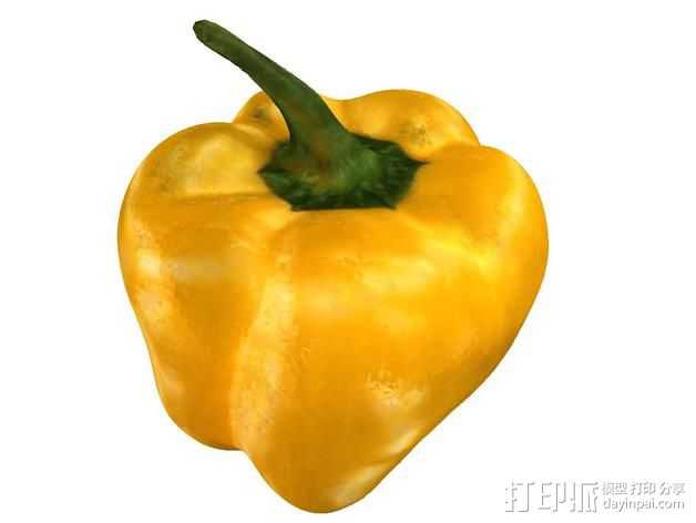 黄色的甜椒 3D打印模型渲染图