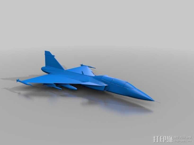 JAS 39鹰狮战斗机 3D打印模型渲染图