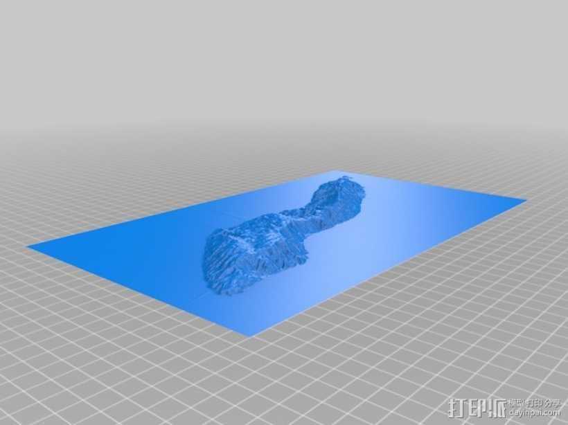 伊卡利亚岛地形模型 3D打印模型渲染图
