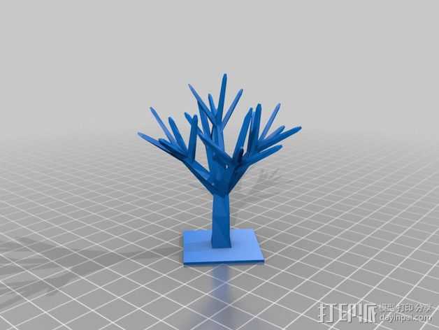 树 首饰架 3D打印模型渲染图