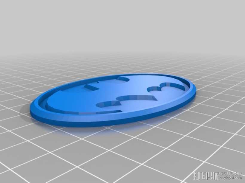 蝙蝠侠标志徽章 3D打印模型渲染图