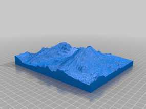 圣海伦火山地形模型