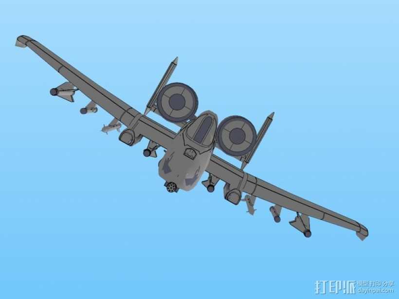 费尔柴尔德A-10“雷电Ⅱ式”攻击机 3D打印模型渲染图