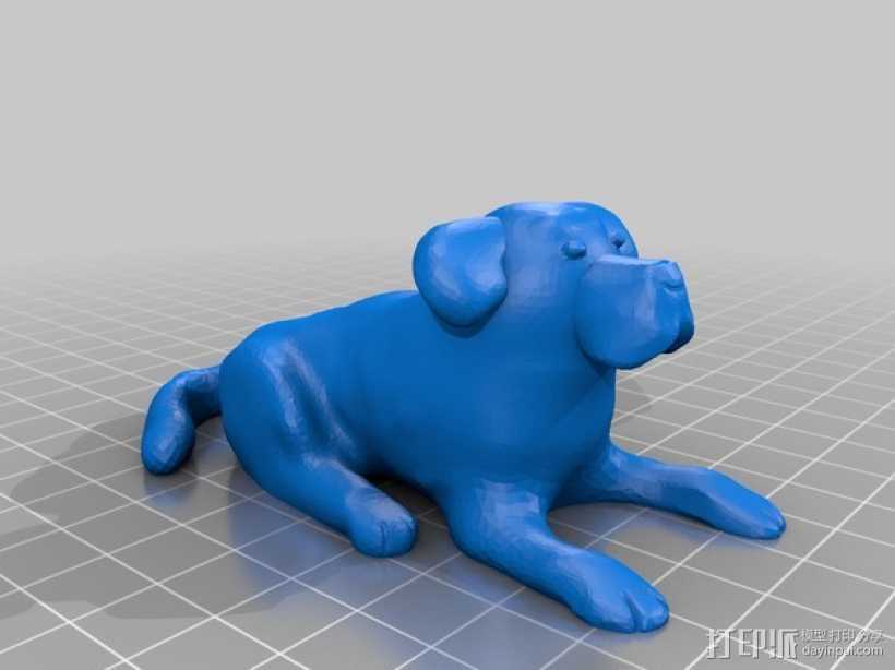 小狗 3D打印模型渲染图