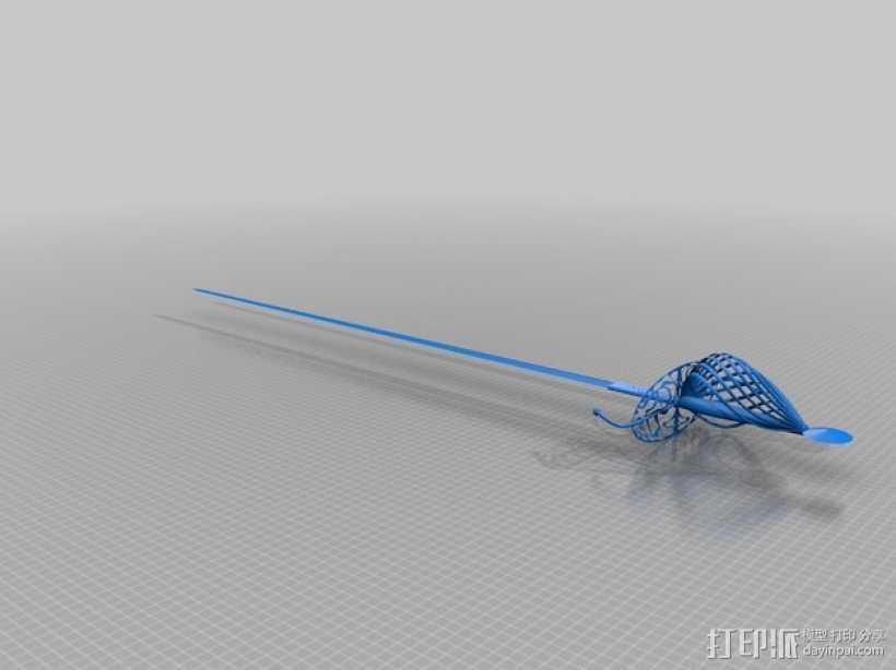 长剑 3D打印模型渲染图