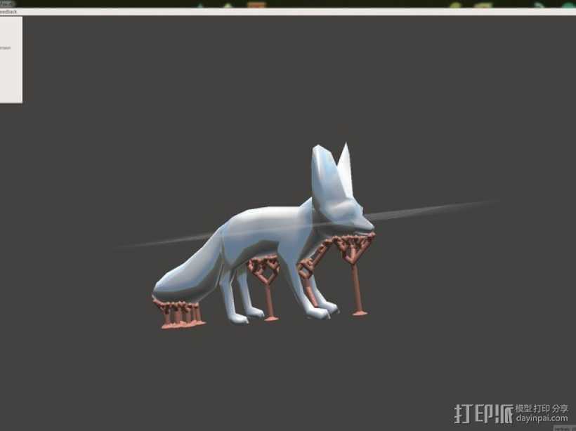 非洲狐 3D打印模型渲染图