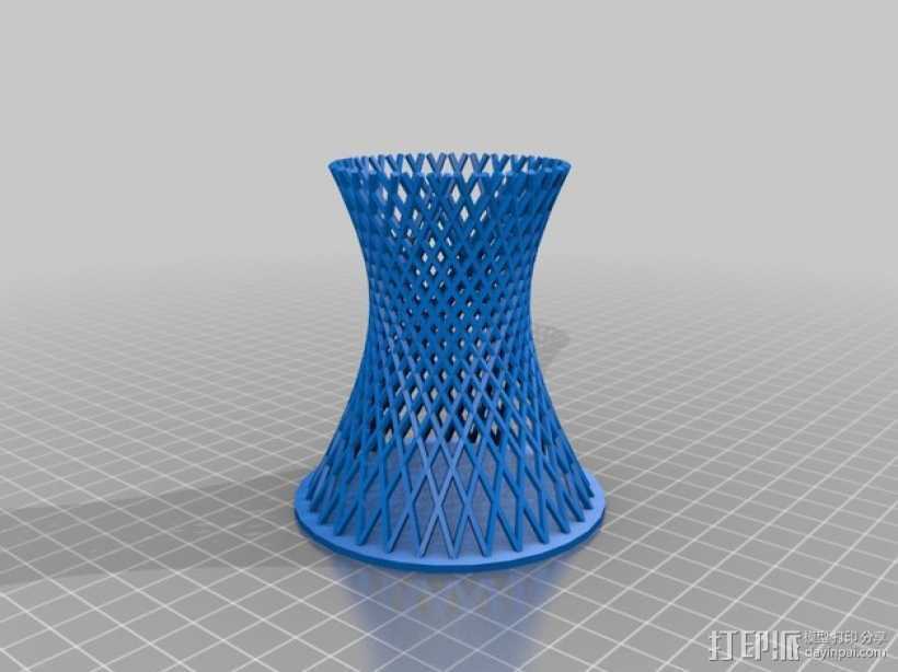 双曲线塔 笔筒 3D打印模型渲染图