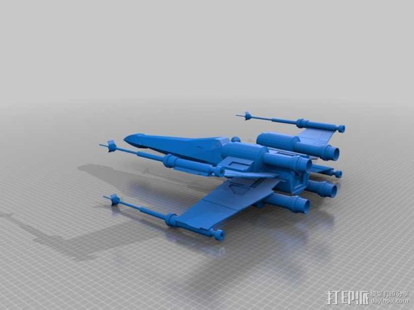 星球大战X翼战斗机 3D打印模型渲染图