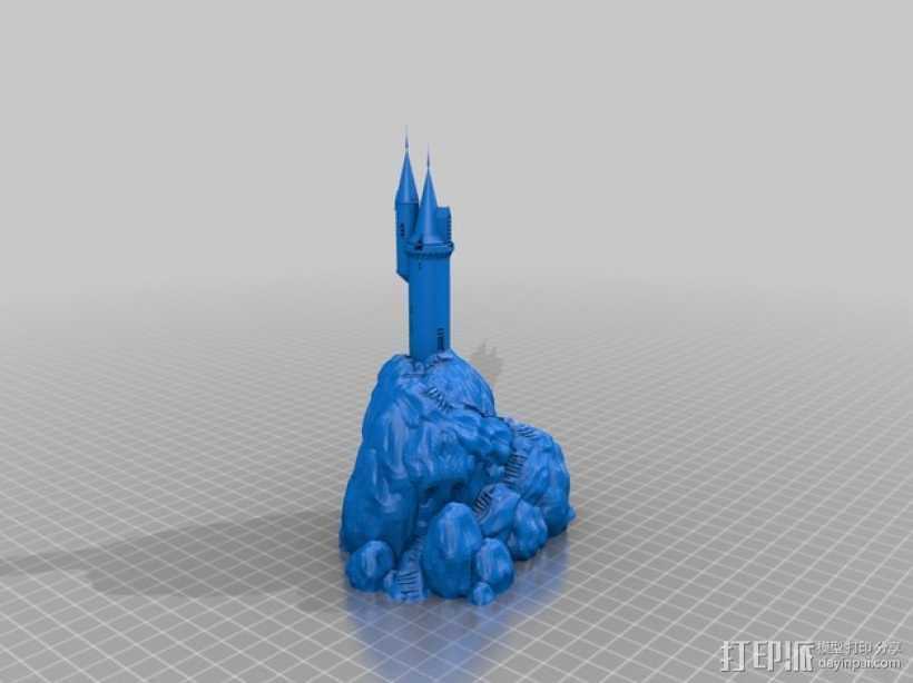 哈利波特霍格沃茨魔法学校建筑 3D打印模型渲染图