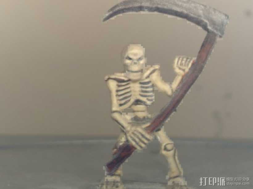 拿镰刀的骷髅人 3D打印模型渲染图