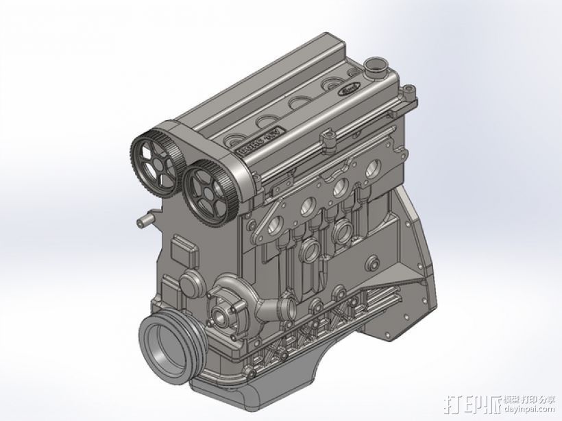 Ford Zetec 发动机  3D打印模型渲染图