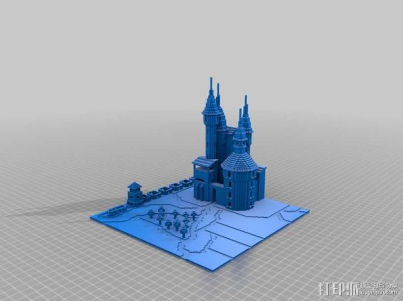 我的世界城堡 3D打印模型渲染图