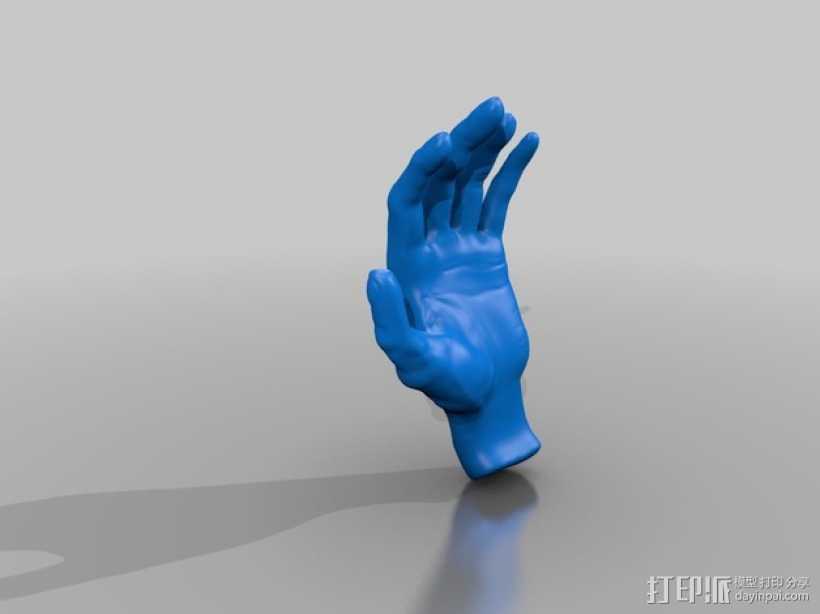 弯曲的手 3D打印模型渲染图