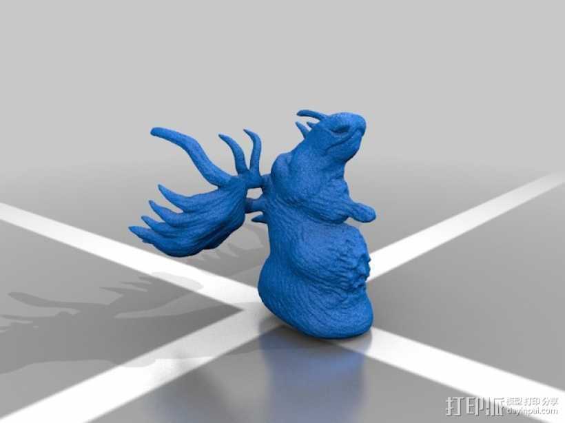 公麋鹿半身模型 3D打印模型渲染图