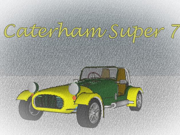 Caterham Super Seven复古跑车 3D打印模型渲染图