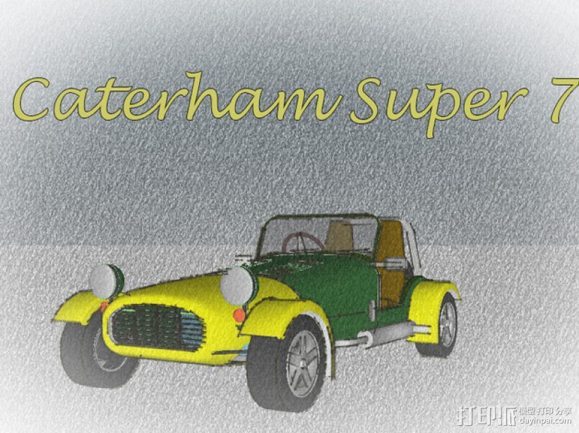 Caterham Super Seven复古跑车 3D打印模型渲染图