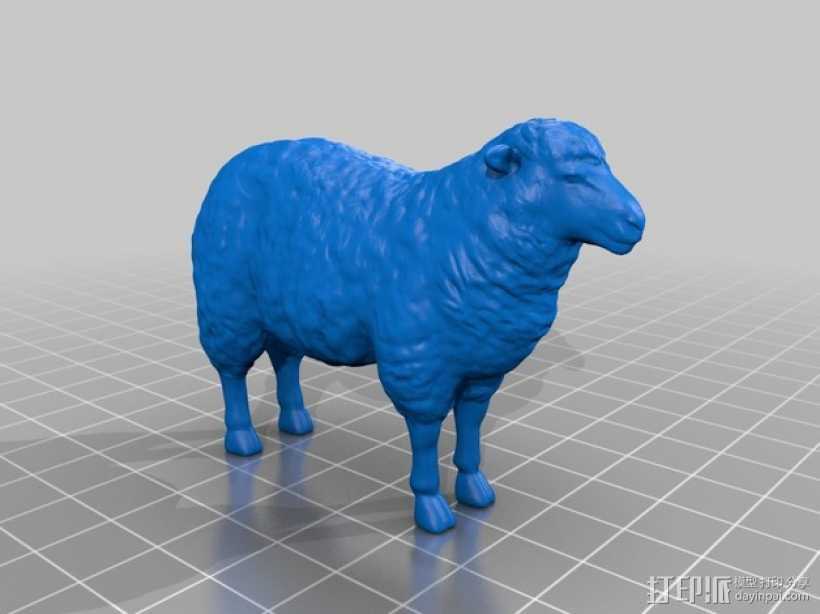 绵羊 3D打印模型渲染图