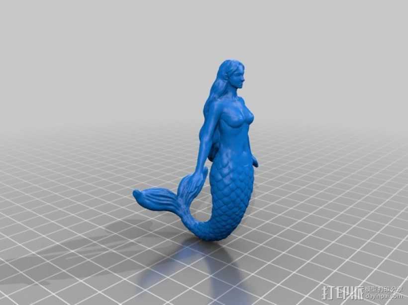 美人鱼 3D打印模型渲染图