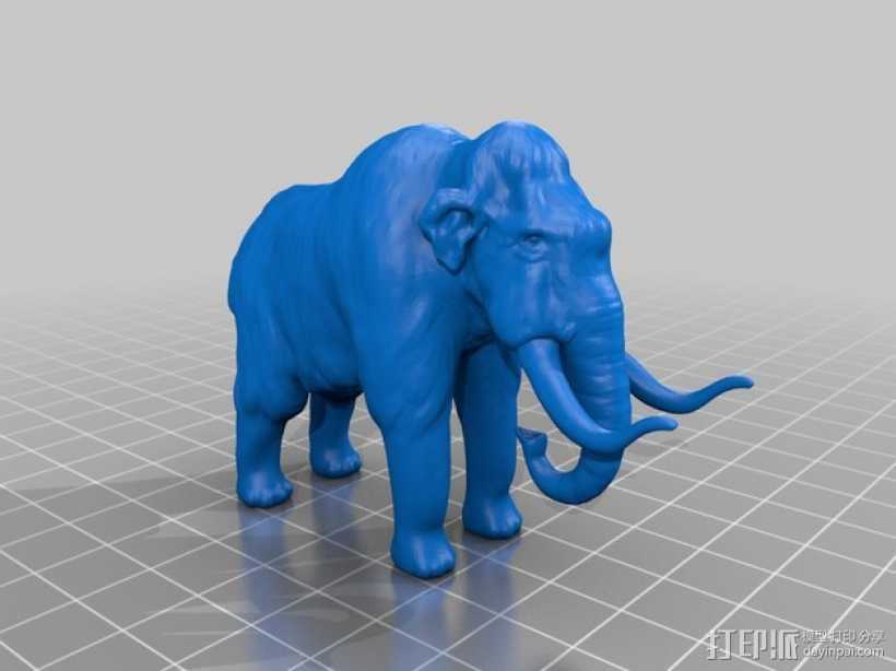 长毛象 3D打印模型渲染图
