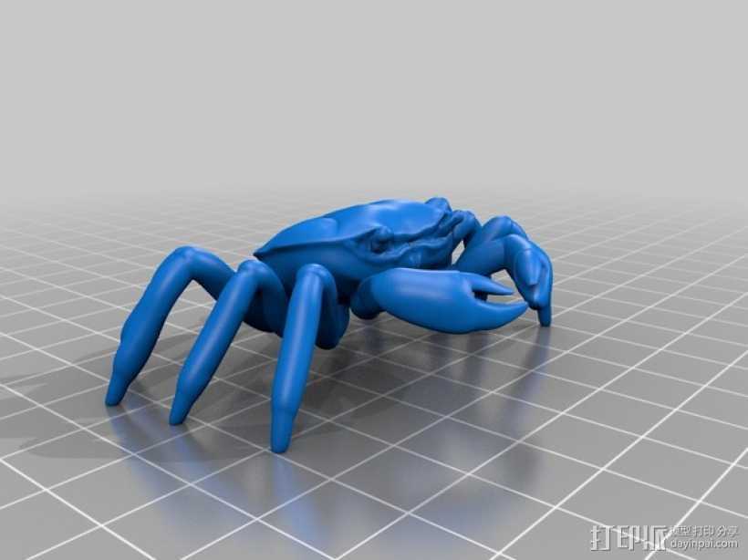 螃蟹 3D打印模型渲染图