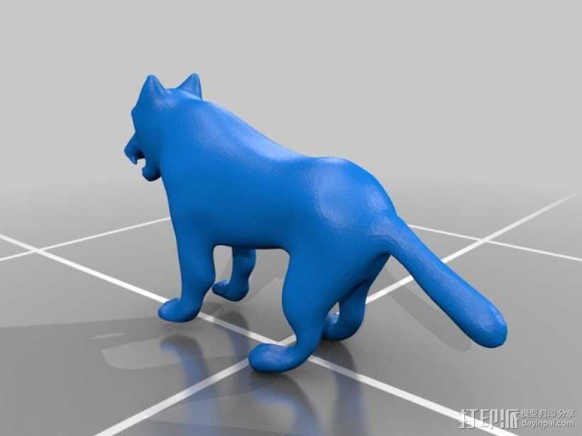 狼 3D打印模型渲染图