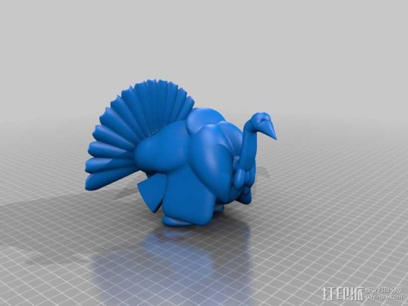 火鸡 3D打印模型渲染图