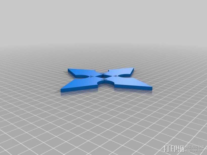 忍者飞镖 3D打印模型渲染图
