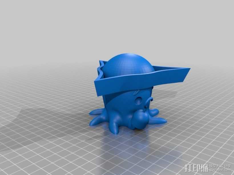 可爱的章鱼 3D打印模型渲染图