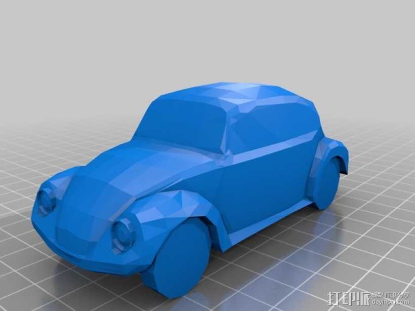 大众甲壳虫汽车 3D打印模型渲染图