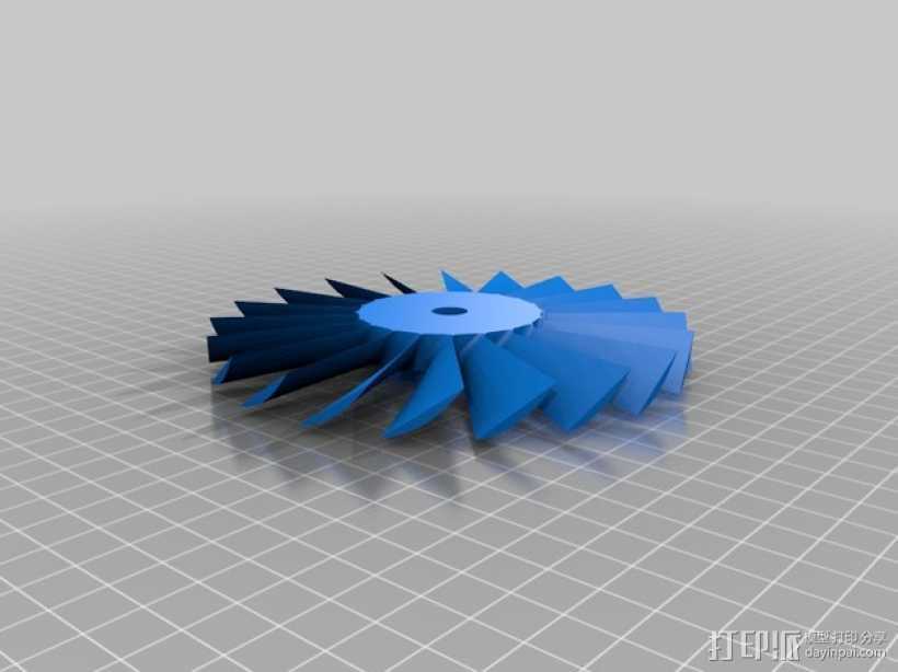 风扇叶片  3D打印模型渲染图