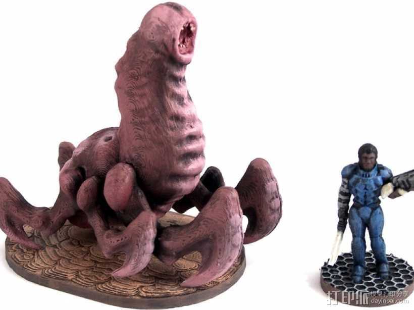 Cave Worm游戏造型 3D打印模型渲染图