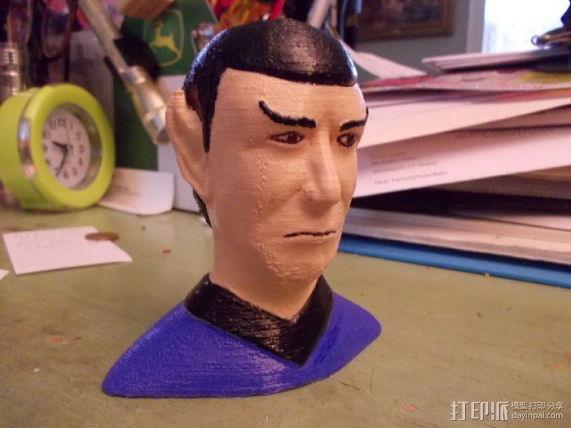 星际迷航Spock 半身像 3D打印模型渲染图