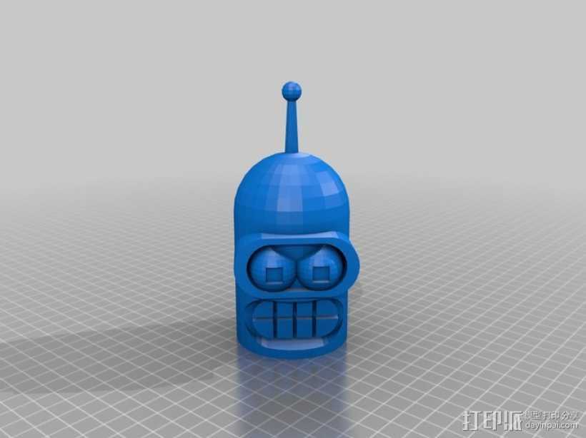 Bender机器人头部 3D打印模型渲染图