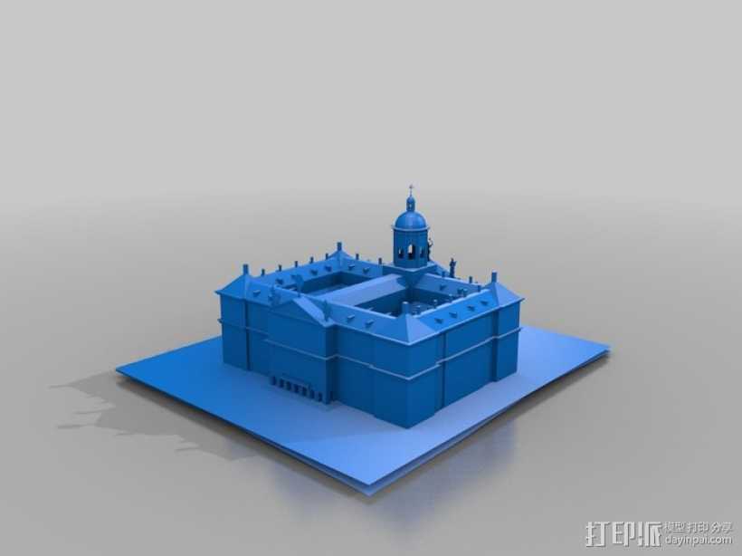 水坝广场皇家宫殿 3D打印模型渲染图