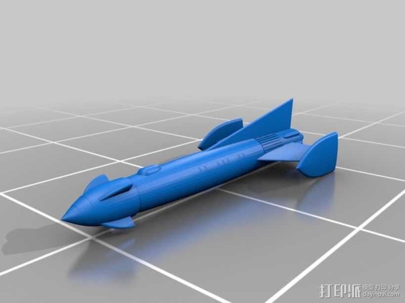 Fireball XL5飞船 3D打印模型渲染图