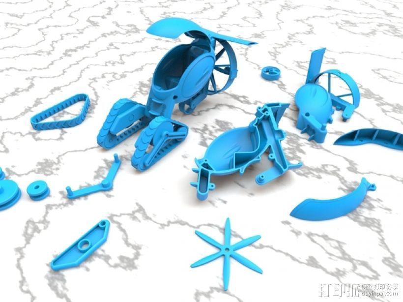 未来的运输车 3D打印模型渲染图