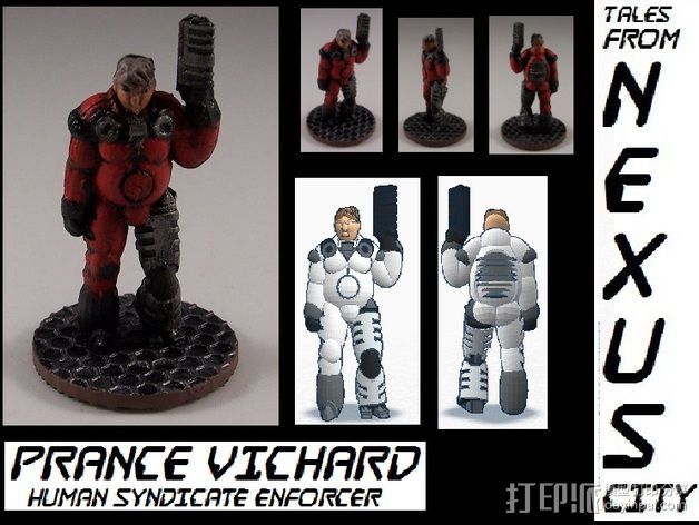 机械战士Prance Vichard 3D打印模型渲染图