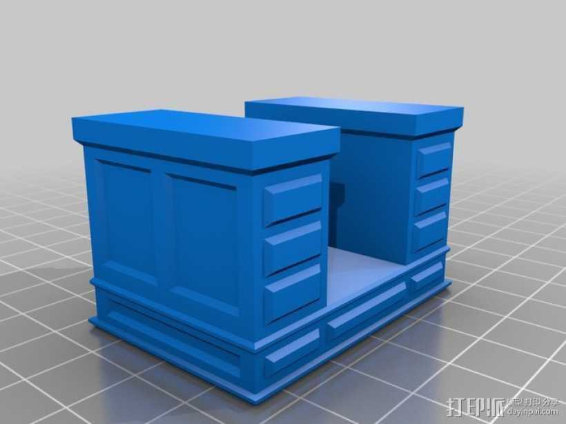大班台办公桌 3D打印模型渲染图