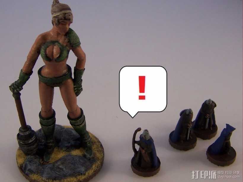 女战士Sappho 3D打印模型渲染图