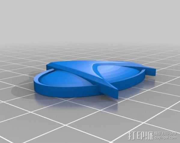通信飞船徽章 3D打印模型渲染图