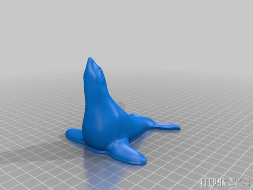 海豹  3D打印模型渲染图