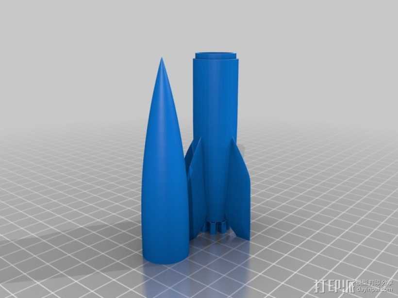 火箭  3D打印模型渲染图