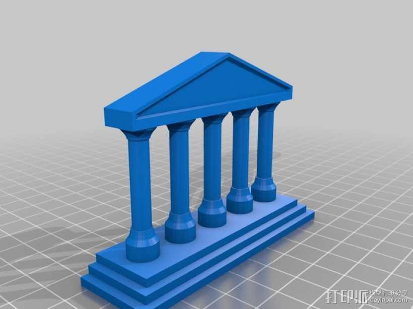 希腊神庙  3D打印模型渲染图