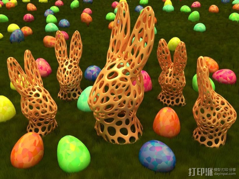 兔子头 3D打印模型渲染图