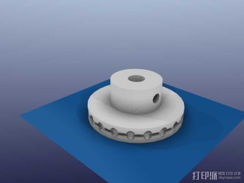 轴承滑轮 3D打印模型渲染图
