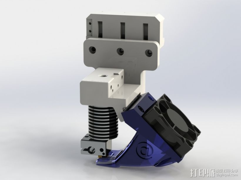 挤压机风扇 3D打印模型渲染图