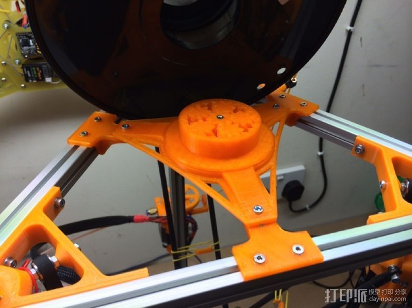 Kossel Mini 3D打印机线轴架 3D打印模型渲染图
