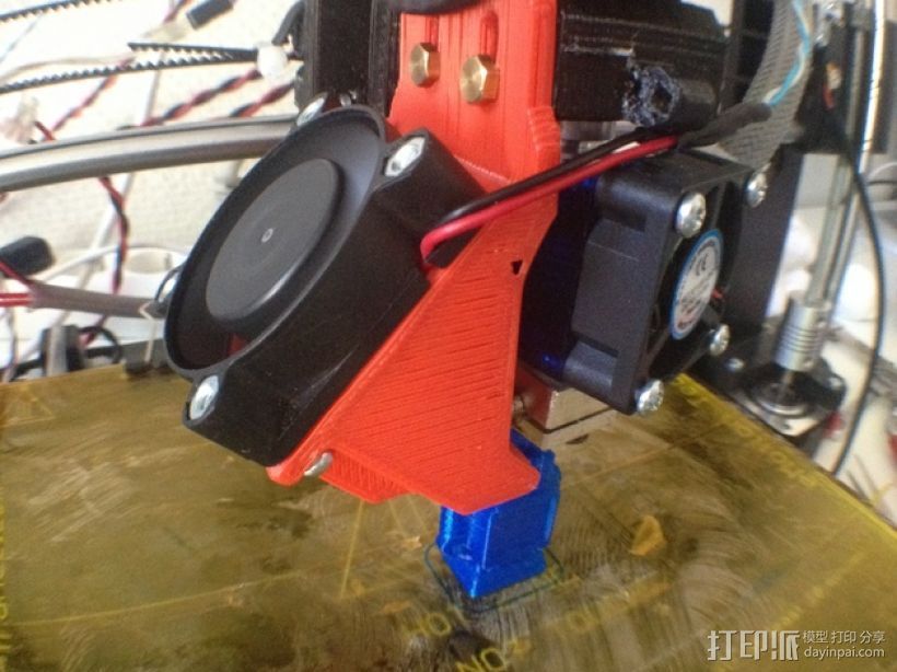 Prusa i3打印机& E3D V6热端通风导管  3D打印模型渲染图